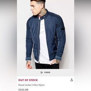 Diesel J-Eiko Mens Nylon Moto Jacket - LIKE NEW
